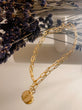 Paper Clip Chain with Charm  Bracelet 14k Gold W+W