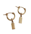 Tag Drop Hoop Gold Filled Earrings Raquel Rosalie