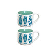 Ceramic Espresso Mugs Assorted Design Set of 2