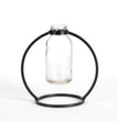 Glass Vase in Round Metal Stand ea BBL