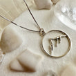 Mountain in Circle Sterling Silver Necklace P&B