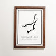 Shuswap Lake Map Framed 10x14