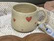 Pottery Mug Hearts ea HOC
