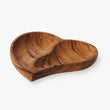 Heart Divided Wooden Shallow Bowl ea