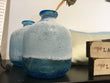 Blue Glass Vase with opaque + crackling  design